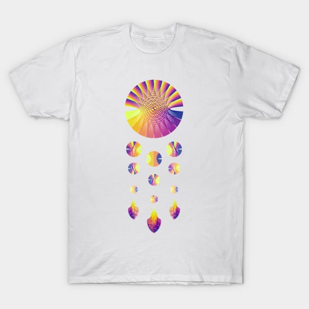 Dream Catcher | Sunset Blue Red Yellow White T-Shirt by aRtVerse